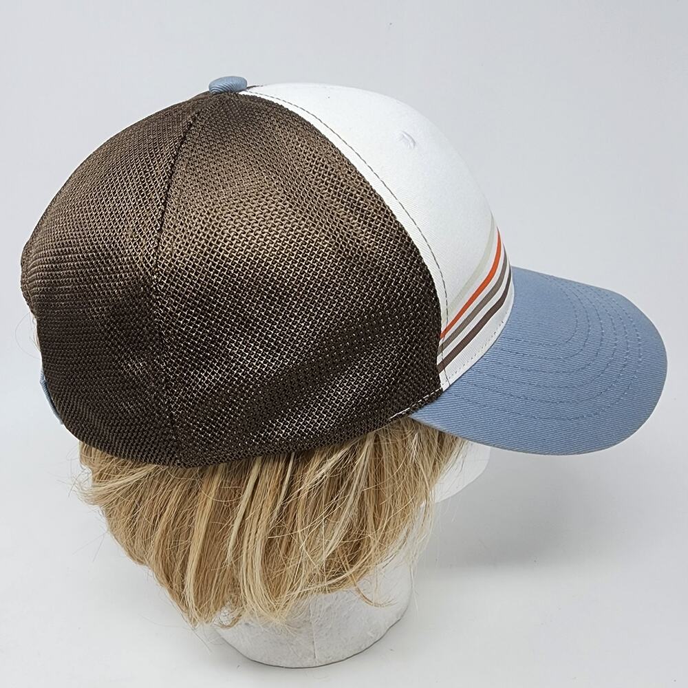 Hooters Rare Sample Hat Cap Unisex One Size Blue Brown Stripes Embroidered Owl - Picture 6 of 12